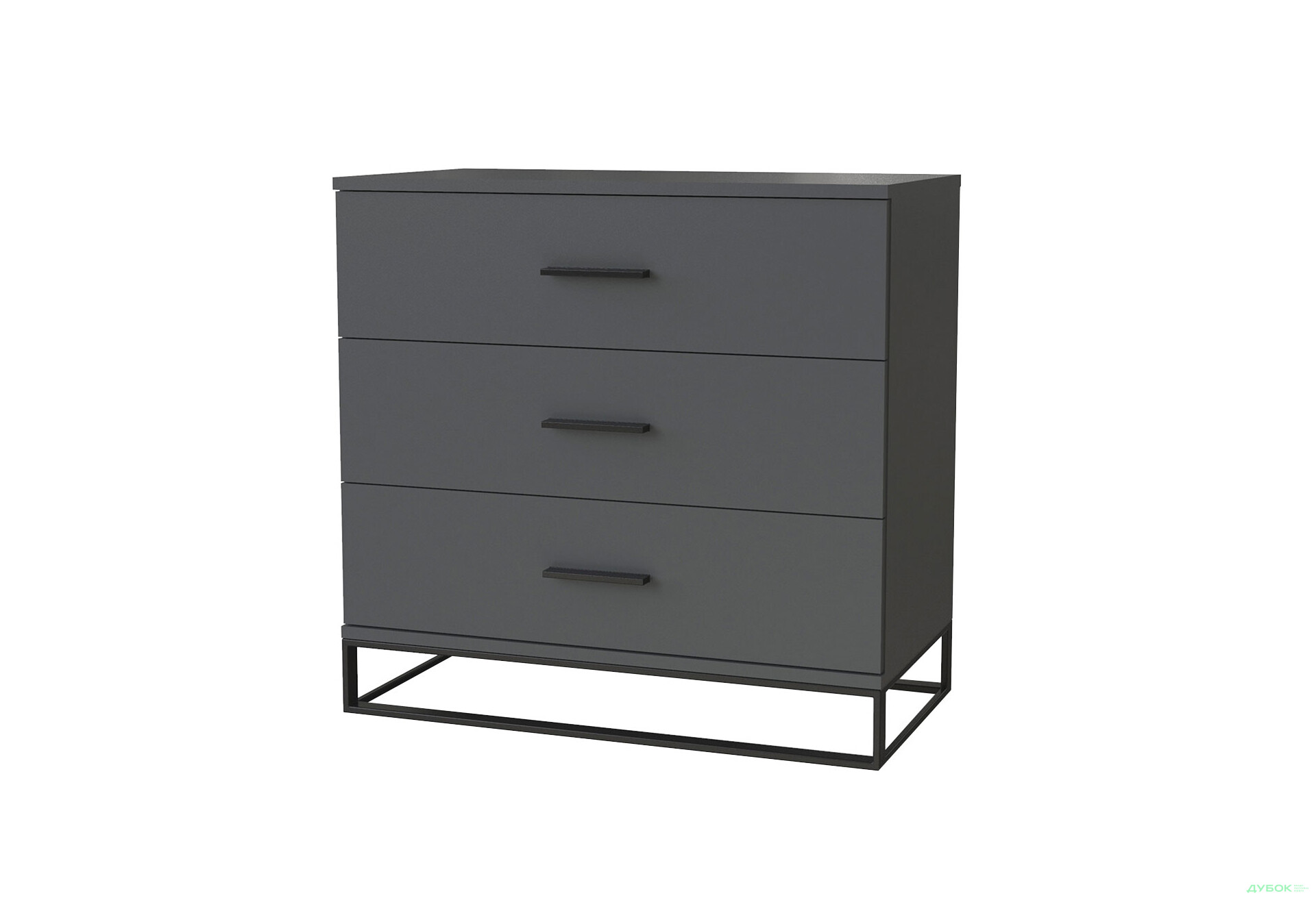 Зображення 1 - Комод Art In Head Аскет з 3 шухлядами 80 см графіт сірий