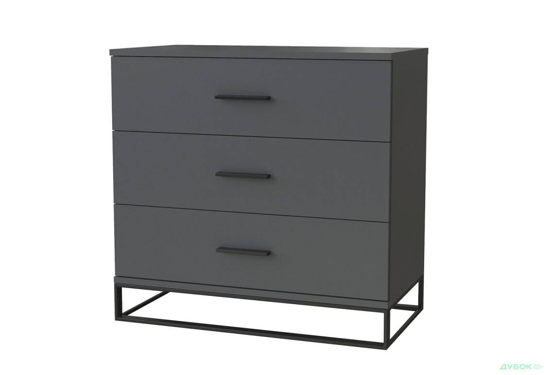 Комод Art In Head Аскет з 3 шухлядами 80 см графіт сірий