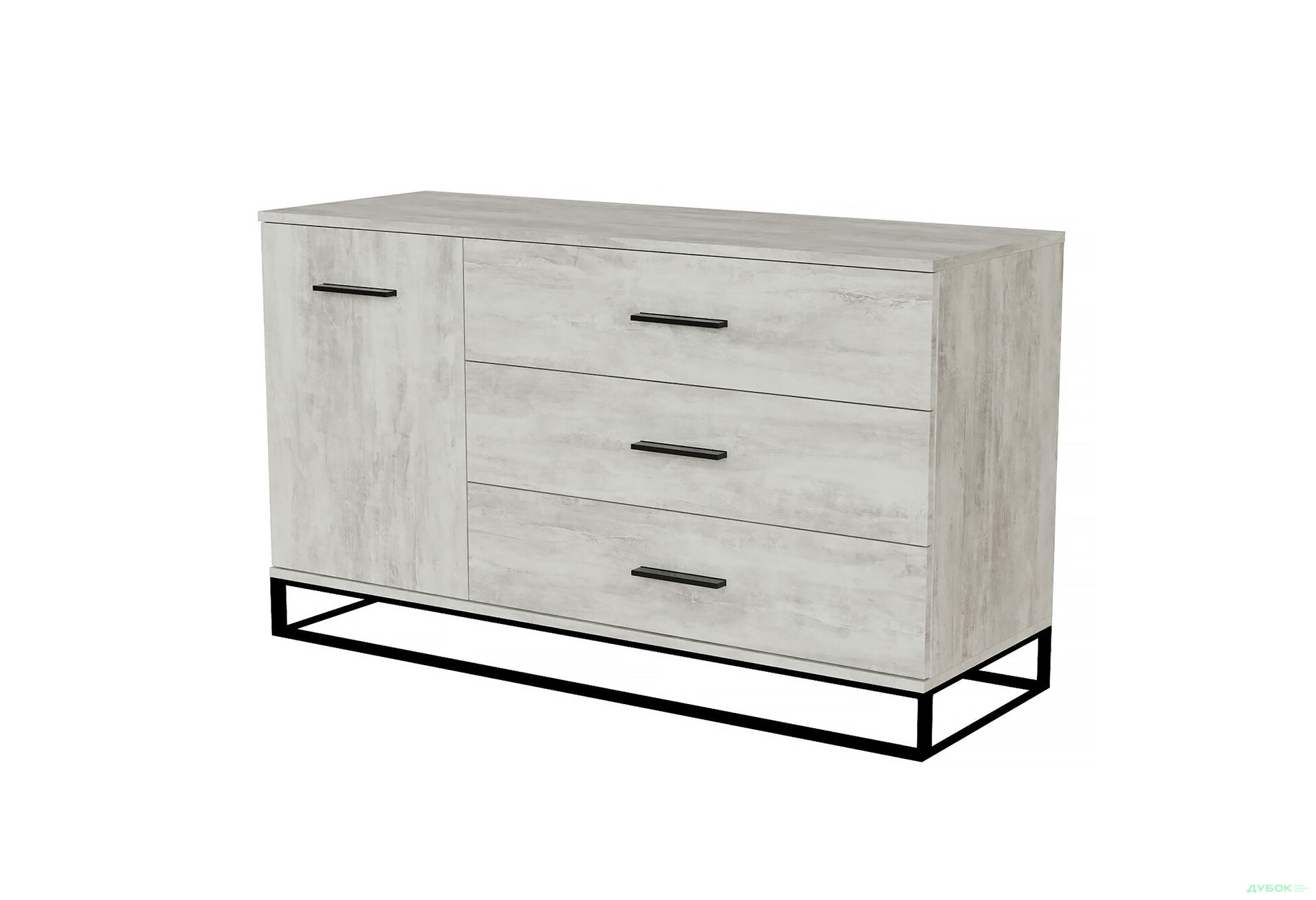 Комод Art In Head Аскет 1-дверний з 3 шухлядами 120 см ательє світлий - Зображення 1 Зображення 1 - Комод Art In Head Аскет 1-дверний з 3 шухлядами 120 см ательє світлий