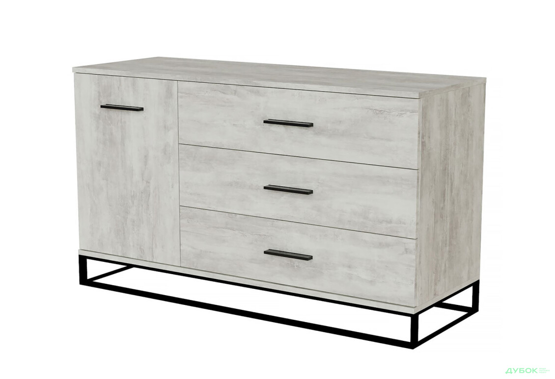 Комод Art In Head Аскет 1-дверний з 3 шухлядами 120 см ательє світлий - Зображення 1 Зображення 1 - Комод Art In Head Аскет 1-дверний з 3 шухлядами 120 см ательє світлий