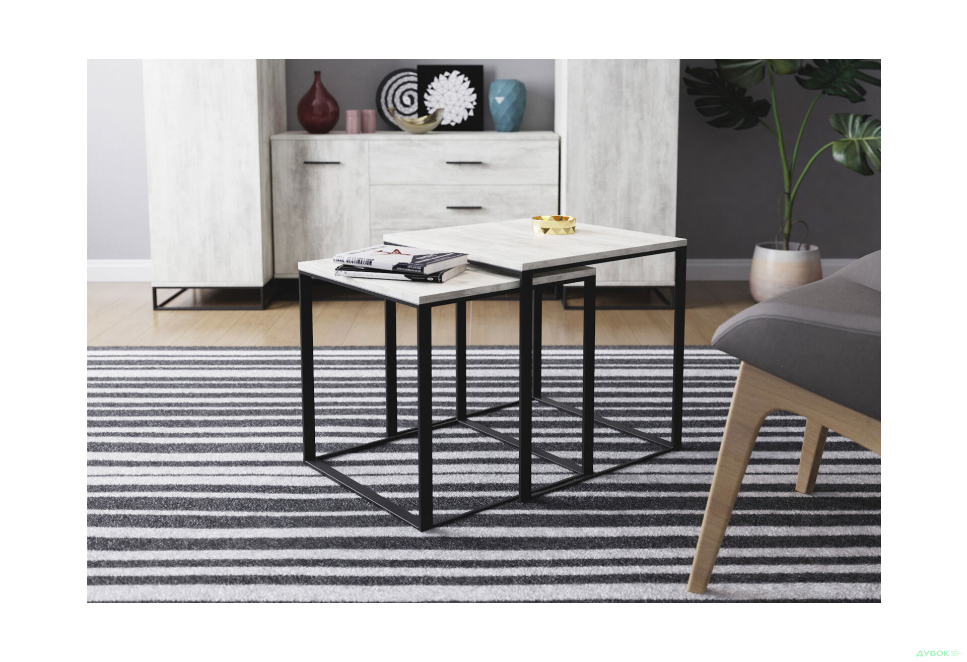 Изображение 2 - Стол журнальный Art In Head Аскэт 53x53 см двойной ателье светлый