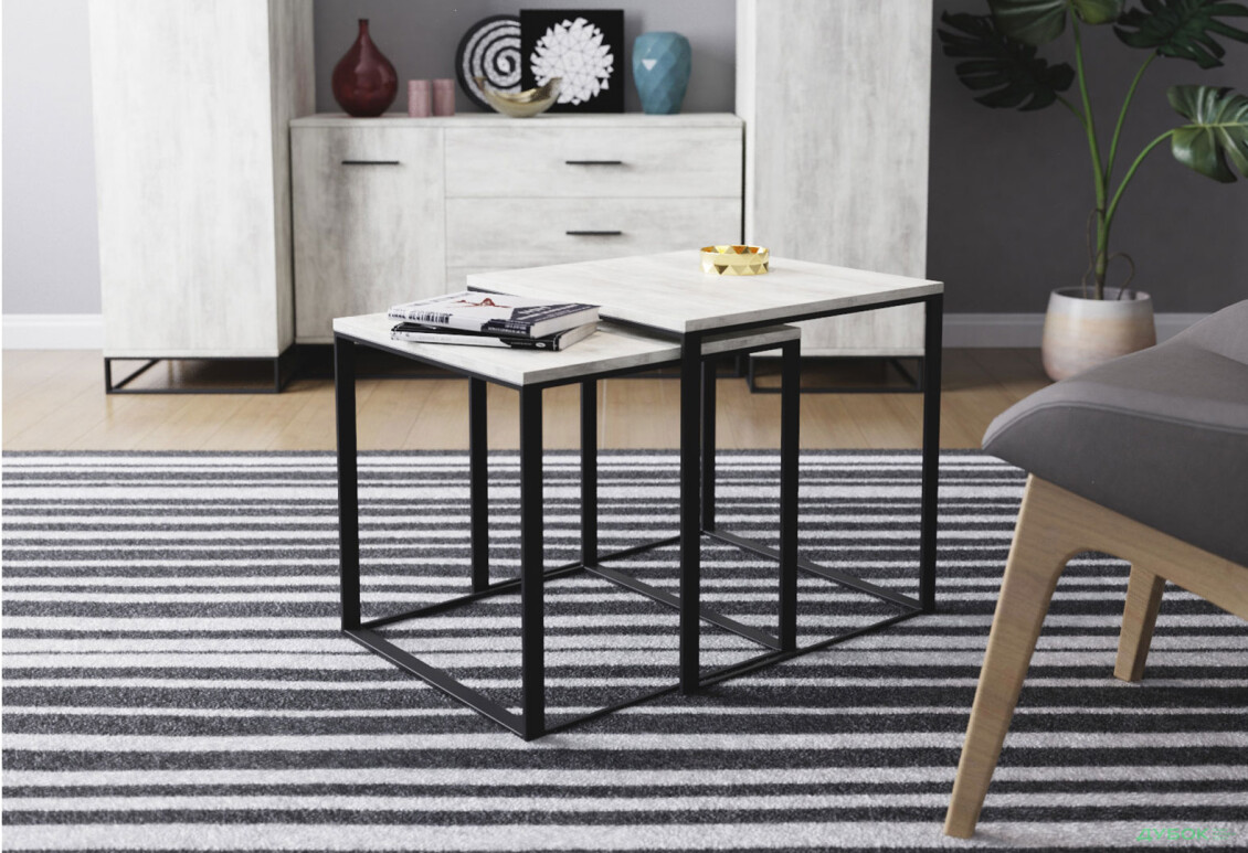 Изображение 2 - Стол журнальный Art In Head Аскэт 53x53 см двойной ателье светлый