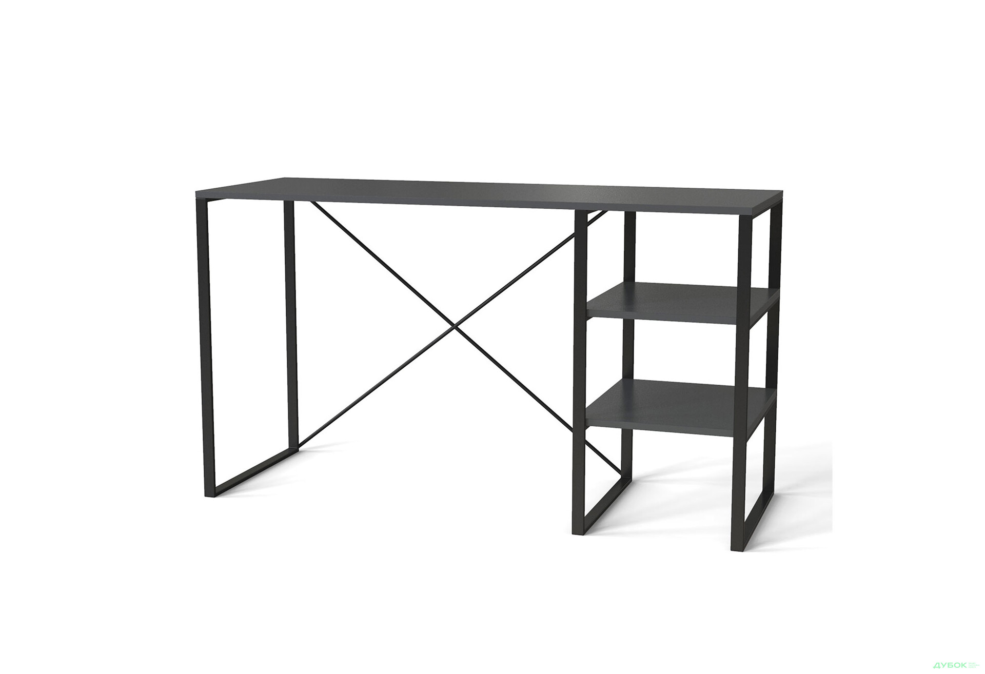 Стол письменный Art In Head Аскэт 140x50 см с полками графит серый - Изображение 1 Изображение 1 - Стол письменный Art In Head Аскэт 140x50 см с полками графит серый