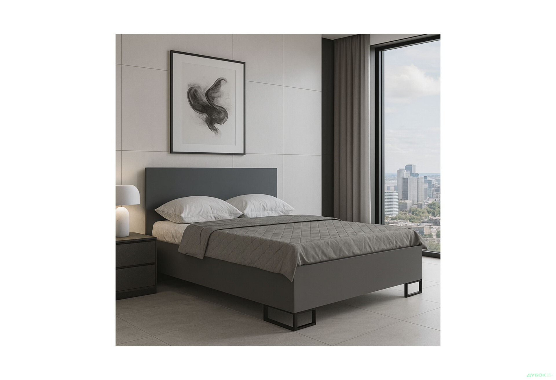 Изображение 2 - Кровать Art In Head Аскэт 120х200 см графит серый