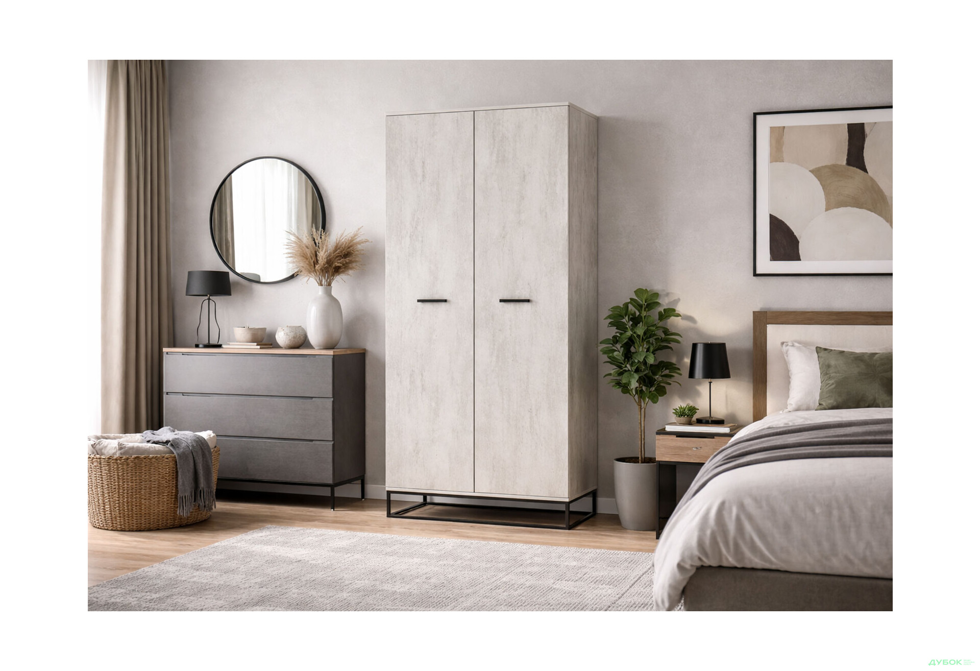 Изображение 2 - Шкаф Art In Head Аскет 2-дверный 90 см ателье светлый