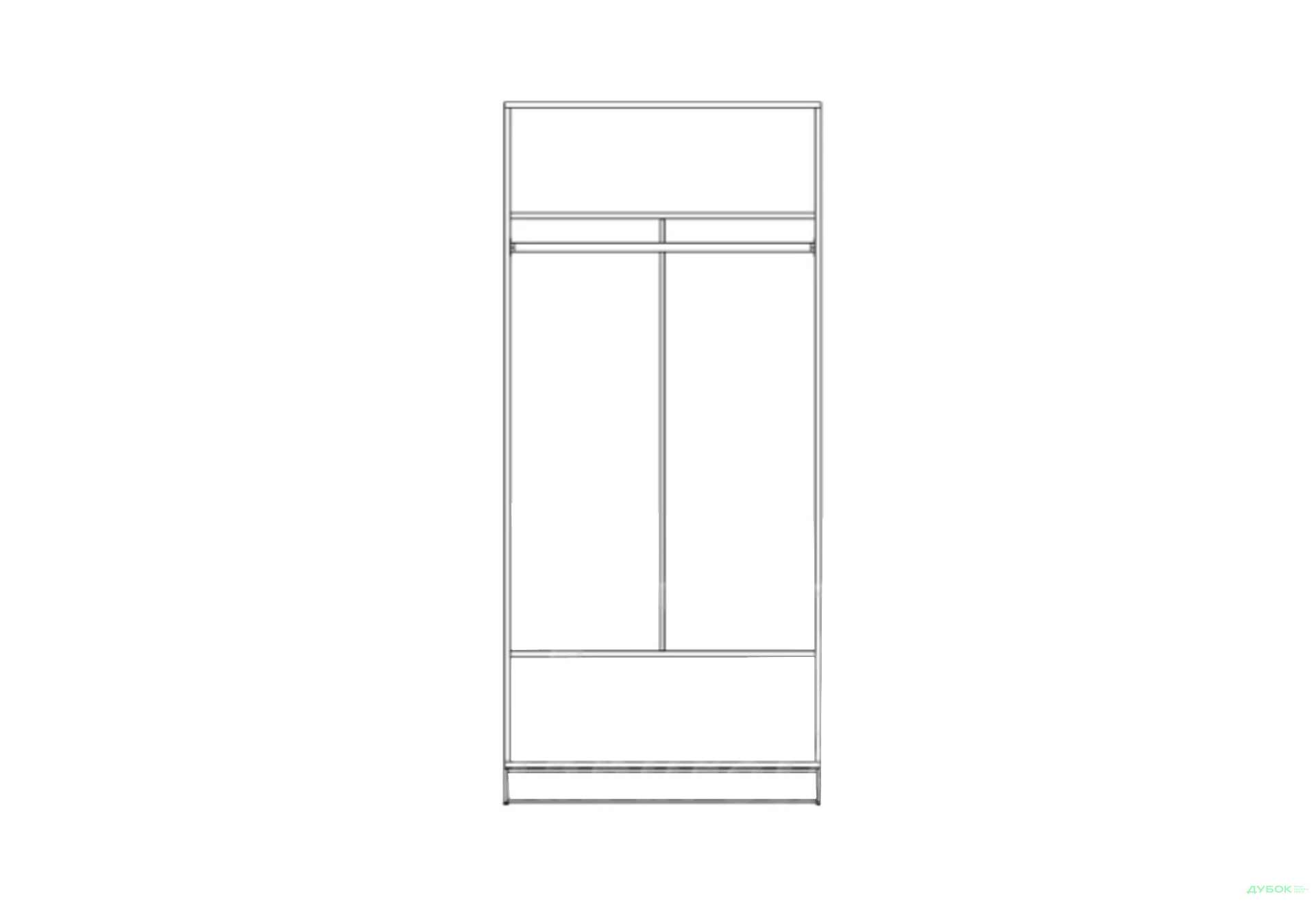 Изображение 2 - Шкаф Art In Head Аскет 2-дверный 90 см белый бриллиант