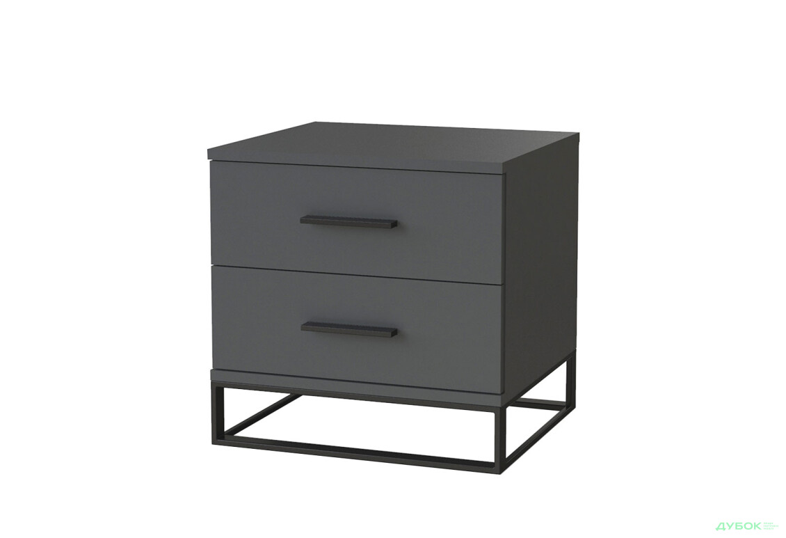 Тумба приліжкова Art In Head Аскет з 2 шухлядами 48 см графіт сірий - Зображення 1 Зображення 1 - Тумба приліжкова Art In Head Аскет з 2 шухлядами 48 см графіт сірий
