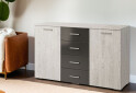 Комод Світ Меблів Лілея Нова 2-дверний з 4 шухлядами 133 см Артвуд світлий / Артвуд світлий, антрацит - Зображення 2 Зображення 2 - Комод Світ Меблів Лілея Нова 2-дверний з 4 шухлядами 133 см Артвуд світлий / Артвуд світлий, антрацит