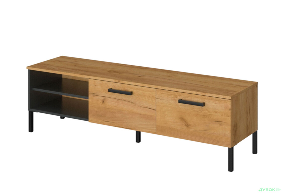 Тумба под ТВ VMV holding Сантес / Santes с 2 дверцами и полками 155 см дуб крафт золотой / антрацит - Изображение 1 Изображение 1 - Тумба под ТВ VMV holding Сантес / Santes с 2 дверцами и полками 155 см дуб крафт золотой / антрацит