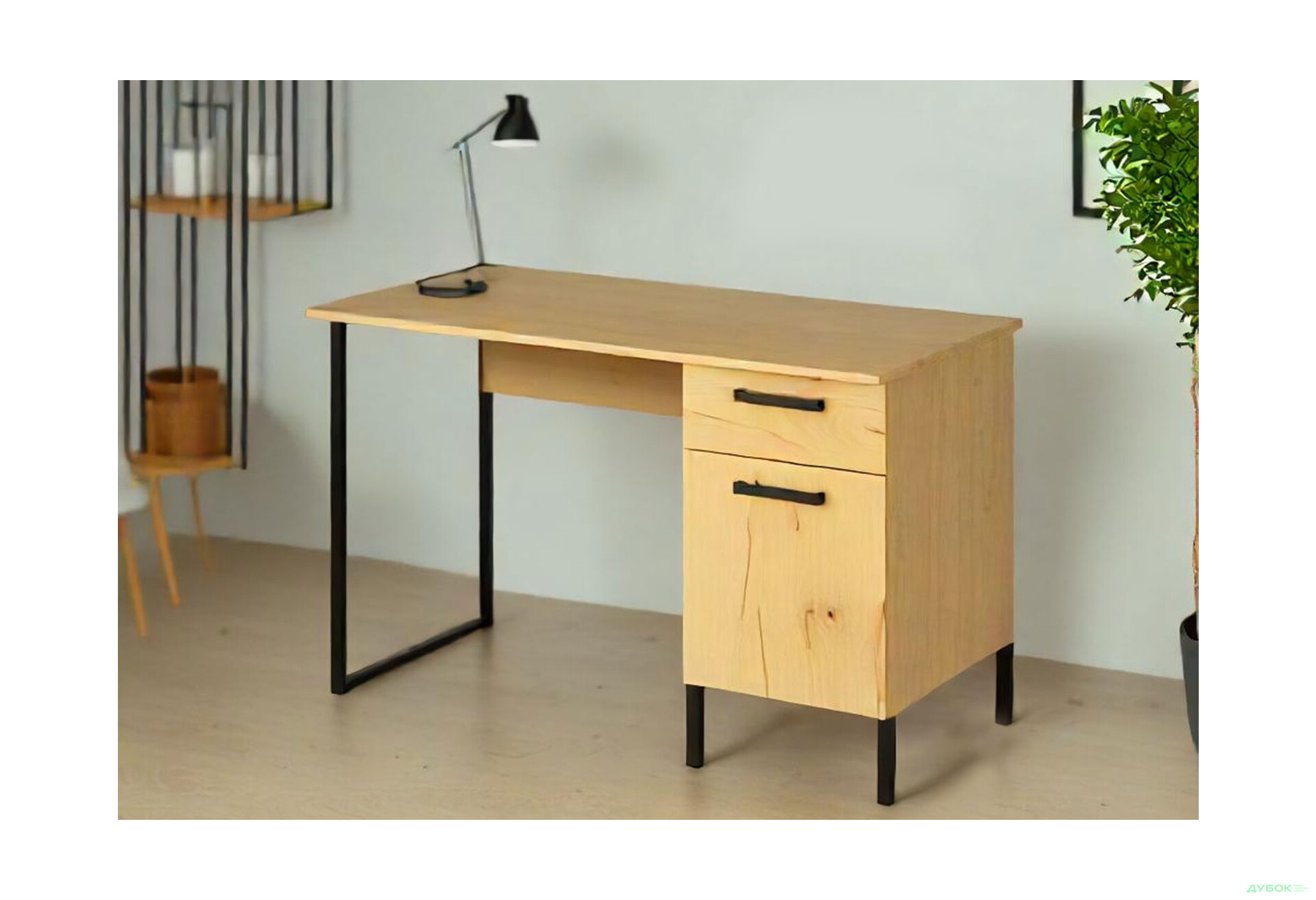 Стол письменный ВМВ Холдинг Сантес 120x60 см с тумбой и ящиком дуб крафт золотой / антрацит - Изображение 3 Изображение 3 - Стол письменный ВМВ Холдинг Сантес 120x60 см с тумбой и ящиком дуб крафт золотой / антрацит