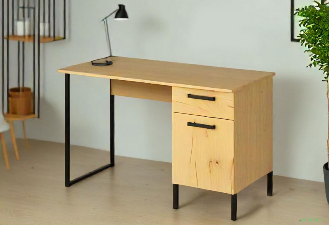 Стол письменный ВМВ Холдинг Сантес 120x60 см с тумбой и ящиком дуб крафт золотой / антрацит - Изображение 3 Изображение 3 - Стол письменный ВМВ Холдинг Сантес 120x60 см с тумбой и ящиком дуб крафт золотой / антрацит