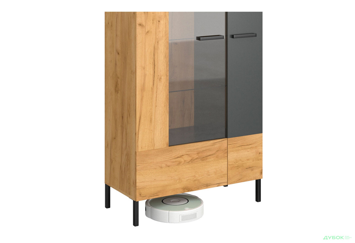 Шафа-вітрина висока VMV holding Сантес 90 см дуб крафт золотий / антрацит - Зображення 3 Зображення 3 - Шафа-вітрина висока VMV holding Сантес 90 см дуб крафт золотий / антрацит