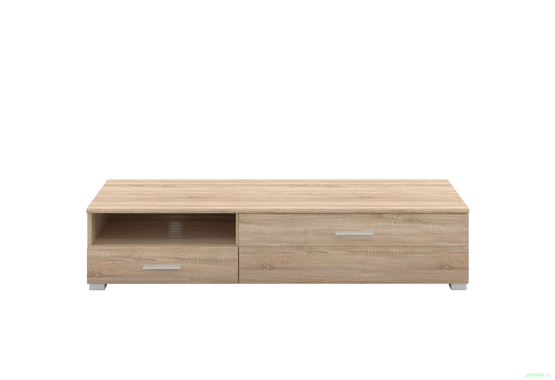 Тумба під ТВ Гербор Вушер права з дверкою, шухлядою та полицею 150 см дуб сонома / чорний лак - Зображення 1 Зображення 1 - Тумба під ТВ Гербор Вушер права з дверкою, шухлядою та полицею 150 см дуб сонома / чорний лак