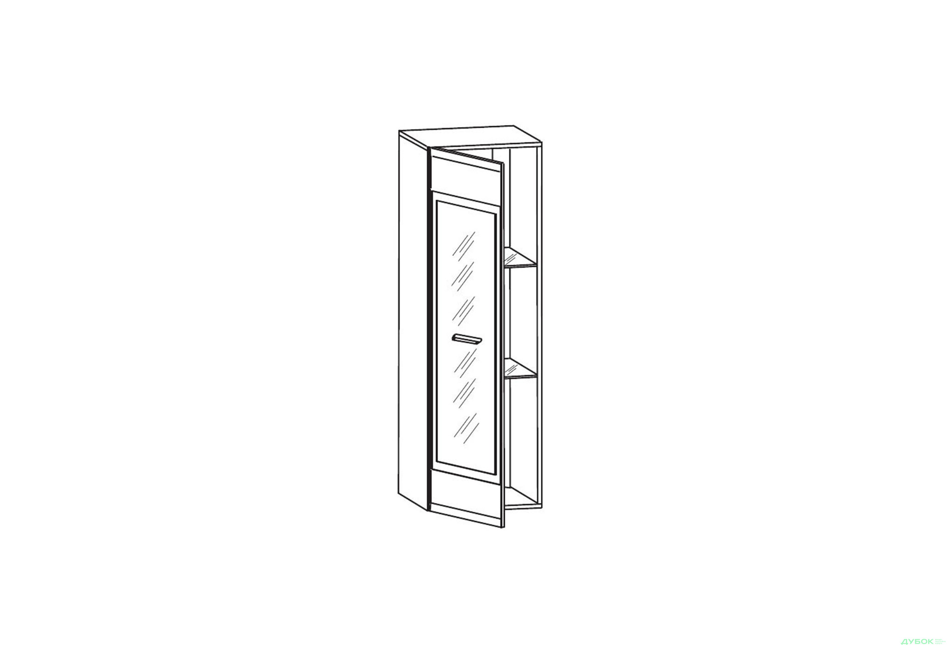 Шкаф-витрина навесная Gerbor холдинг Вушер 40 см дуб сонома / чёрный лак - Изображение 2 Изображение 2 - Шкаф-витрина навесная Gerbor холдинг Вушер 40 см дуб сонома / чёрный лак