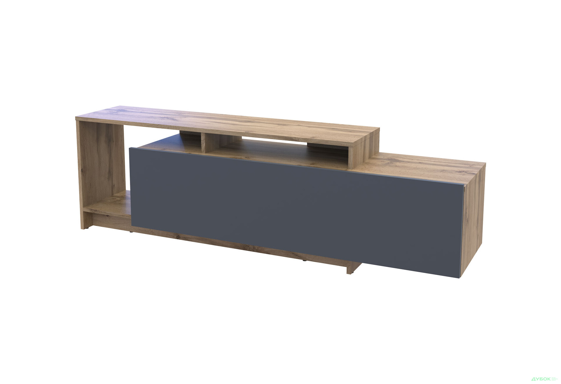 Изображение 2 - Тумба под ТВ Doros U2 с дверкой и полками 160 см, Тахо / Графит