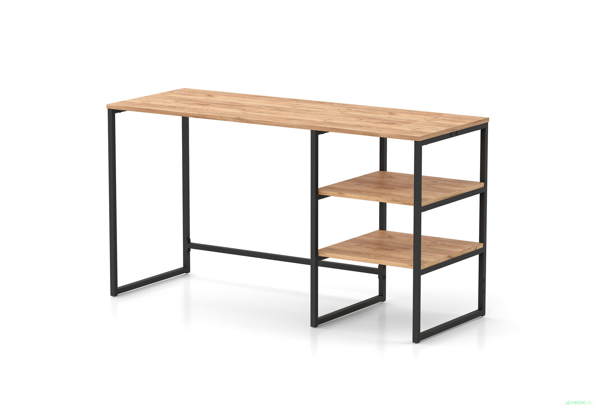 Изображение 1 - Стол письменный Knap Knap Frigate Loft / Фрегат Лофт 138х51 см с полками, Дуб крафт золотой