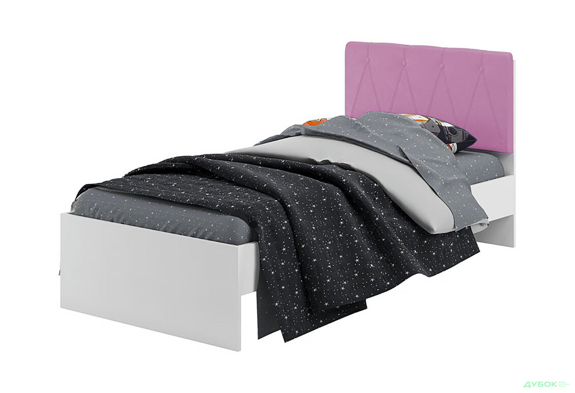 Ліжко Світ Меблів Твіст 90х200 см (без вкладу), біле білий Тканина Рожева