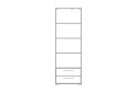 Фото 2 - Шафа-пенал Світ Меблів Твіст закритий з 2 шухлядами 65 см, білий / глиняний сірий, віола
