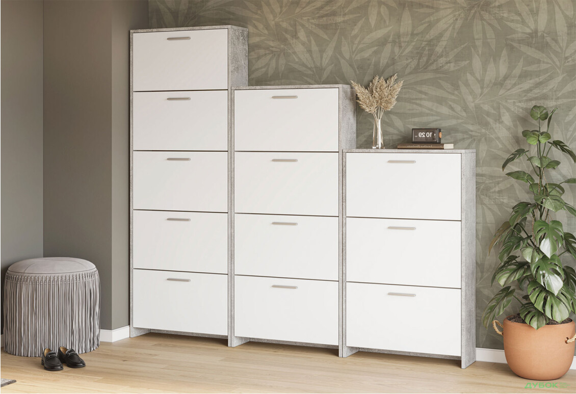 Изображение 2 - Тумба под обувь Svit Mebliv Рене с 3 дверками 69 см Цвет корпуса: ателье светлое, нимфеа альба