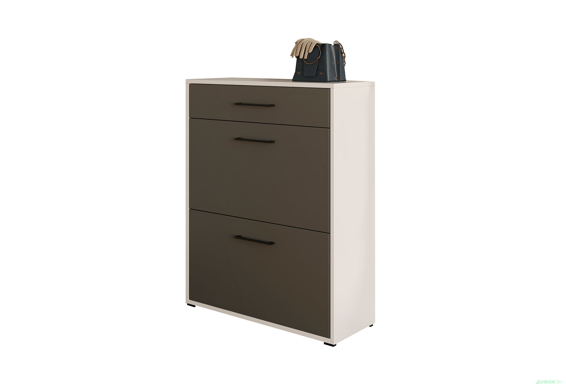 Тумба для взуття Moreli Т207 70 см з шухлядою білий / антрацит - Зображення 3 Зображення 3 - Тумба для взуття Moreli Т207 70 см з шухлядою білий / антрацит