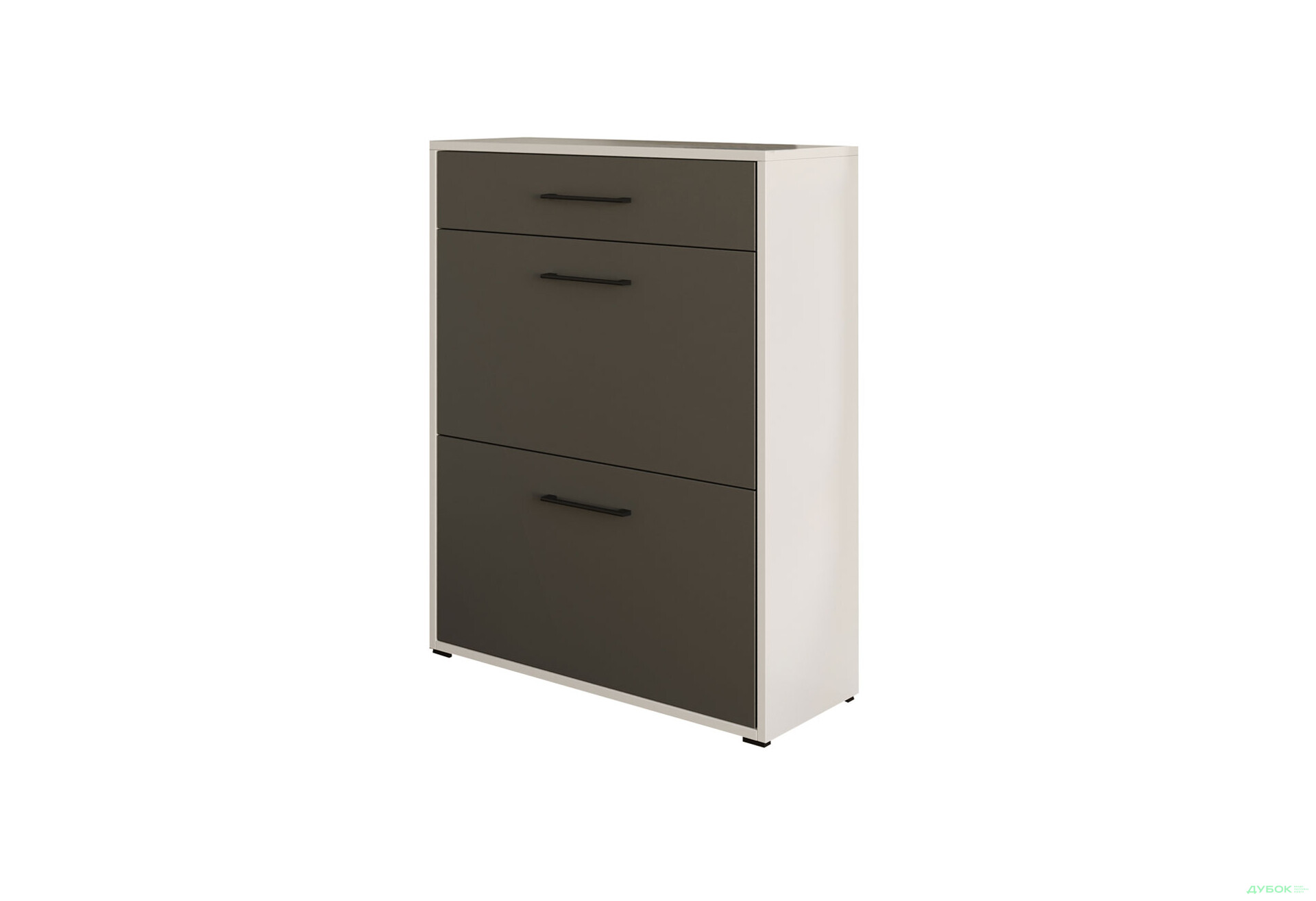 Тумба для взуття Moreli Т207 70 см з шухлядою білий / антрацит - Зображення 1 Зображення 1 - Тумба для взуття Moreli Т207 70 см з шухлядою білий / антрацит