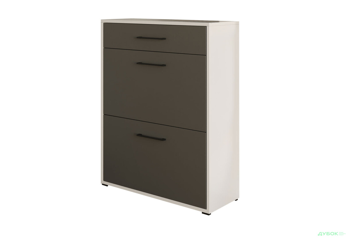 Тумба для взуття Moreli Т207 70 см з шухлядою білий / антрацит - Зображення 1 Зображення 1 - Тумба для взуття Moreli Т207 70 см з шухлядою білий / антрацит