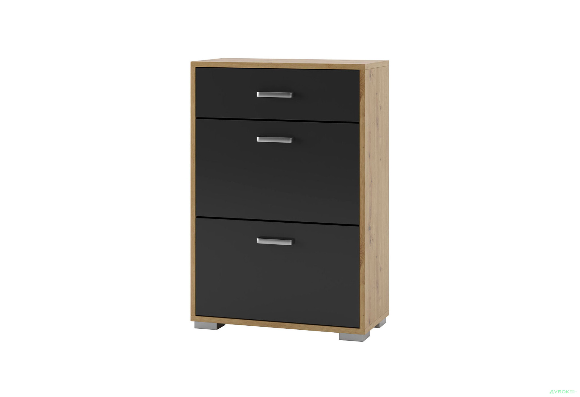 Изображение 1 - Тумба под обувь Svit Mebliv с 2 отделениями и ящиком 60 см Дуб артизан / Антрацит