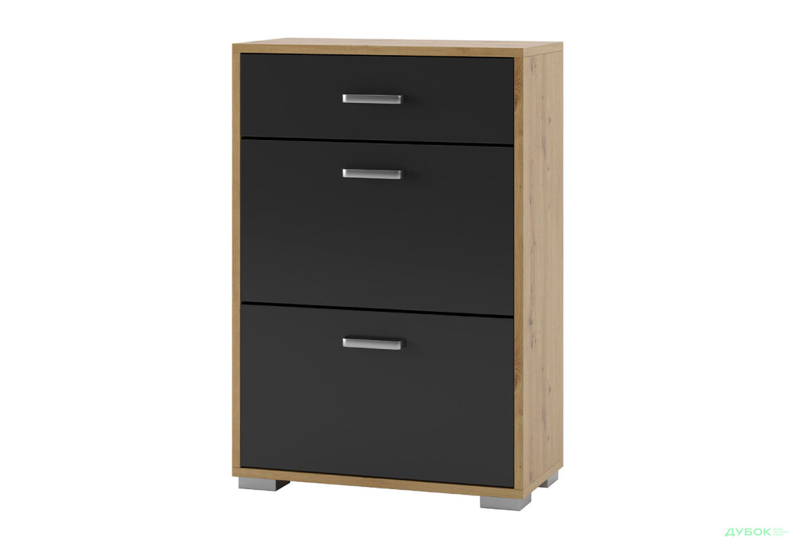 Тумба под обувь Svit Mebliv с 2 отделениями и ящиком 60 см Дуб артизан / Антрацит