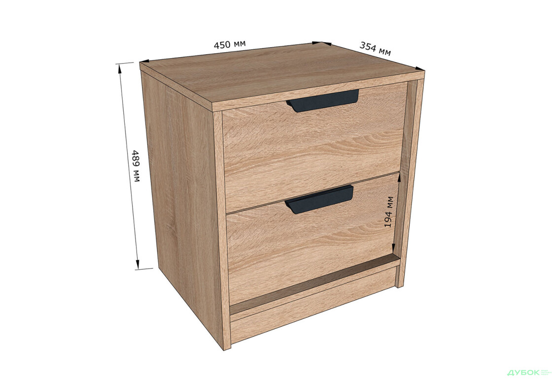 Тумба приліжкова Moreli Т203 з шухлядами 45 см дуб сонома - Зображення 3 Зображення 3 - Тумба приліжкова Moreli Т203 з шухлядами 45 см дуб сонома