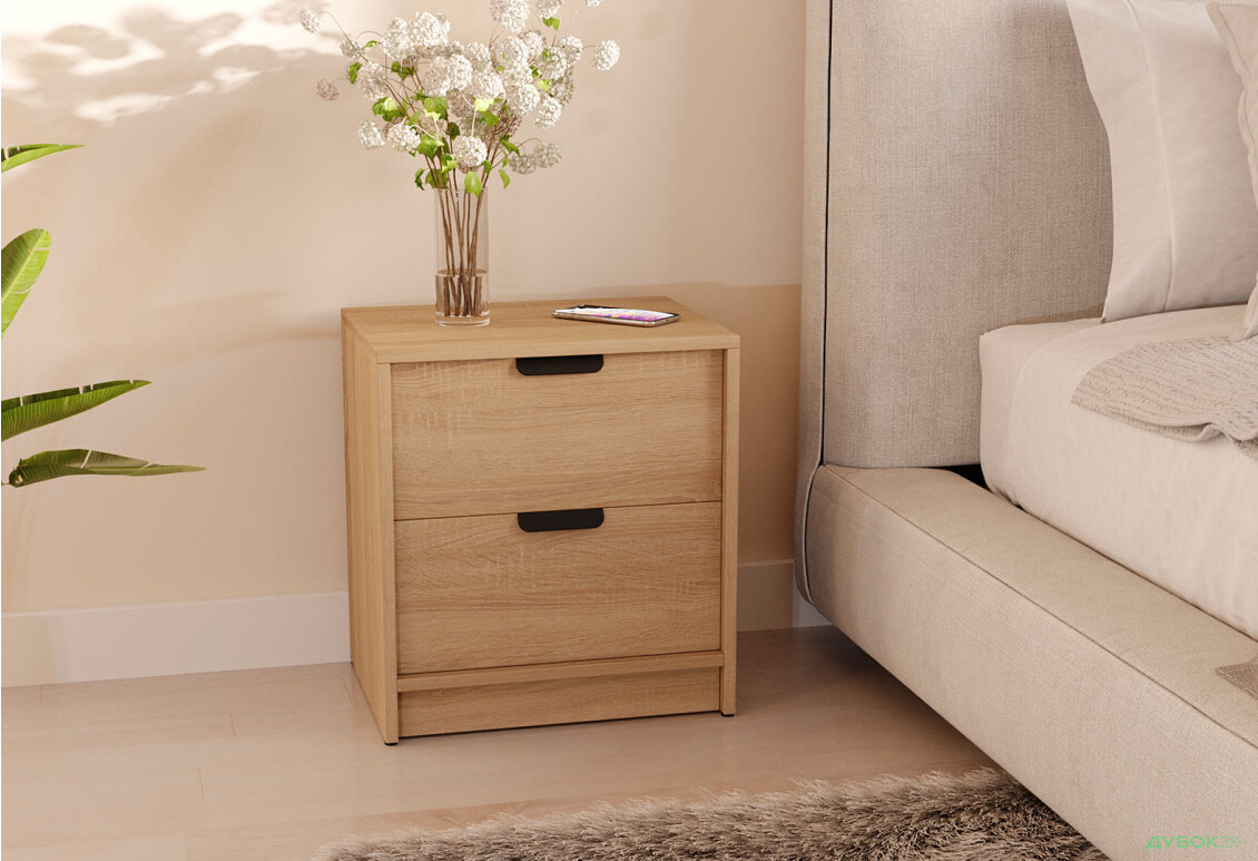 Тумба приліжкова Moreli Т203 з шухлядами 45 см дуб сонома - Зображення 2 Зображення 2 - Тумба приліжкова Moreli Т203 з шухлядами 45 см дуб сонома