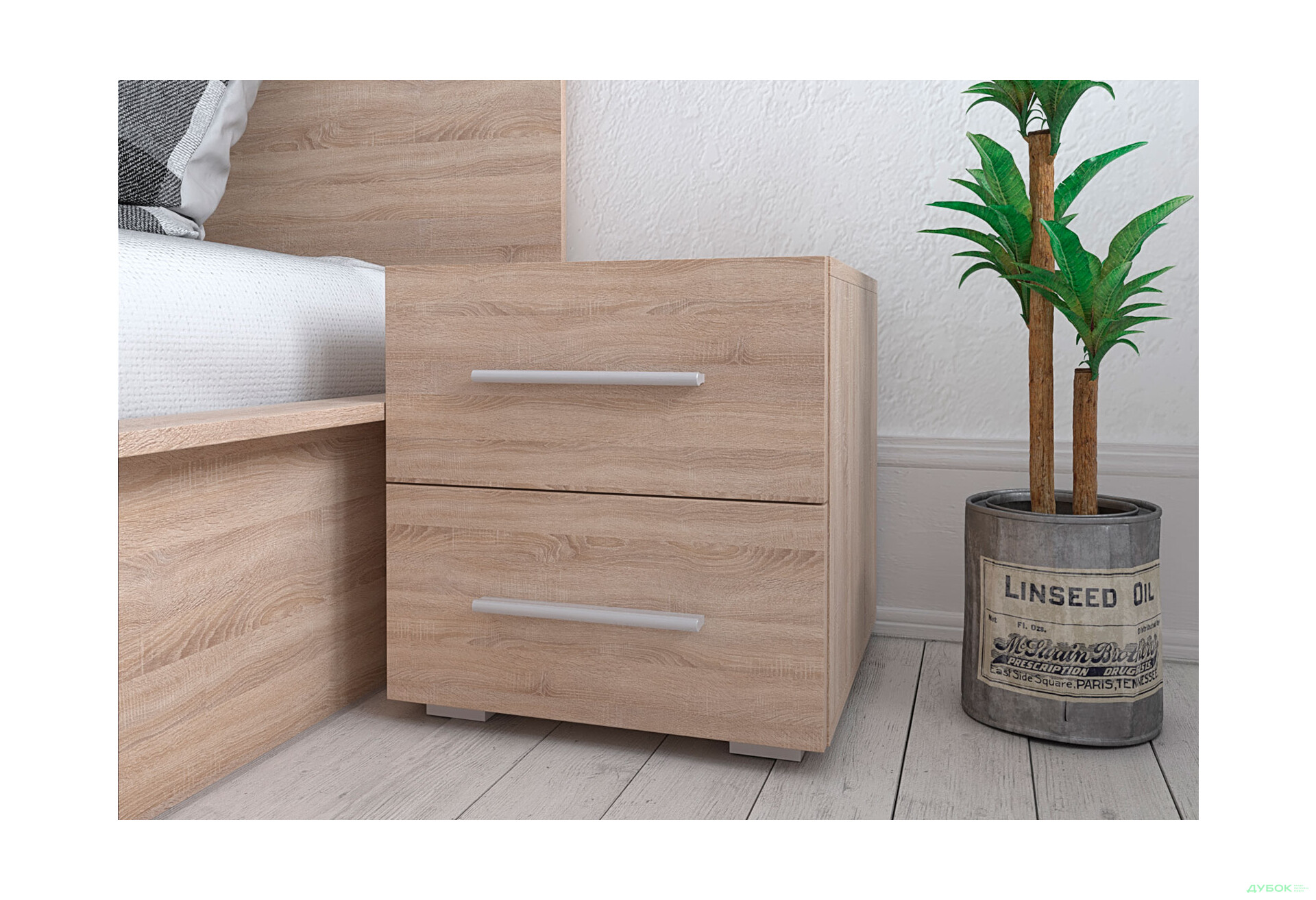 Изображение 2 - Тумба прикроватная Moreli ST0011 с ящиками 40 см дуб сонома
