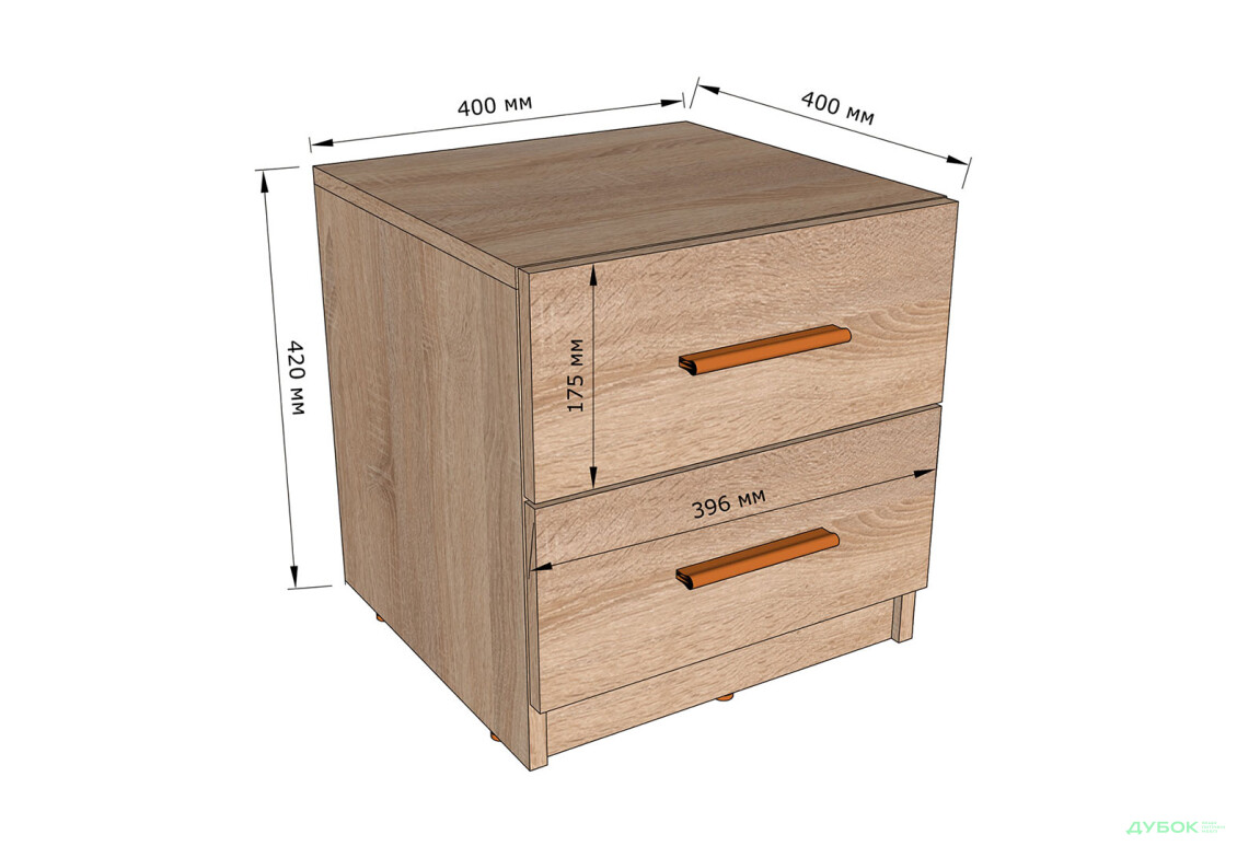 Изображение 3 - Тумба прикроватная Moreli ST0011 с ящиками 40 см дуб сонома