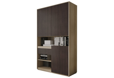 Пенал Moreli RS-1 с полками, дверцами и ящиком 124 см дуб сонома венге магия