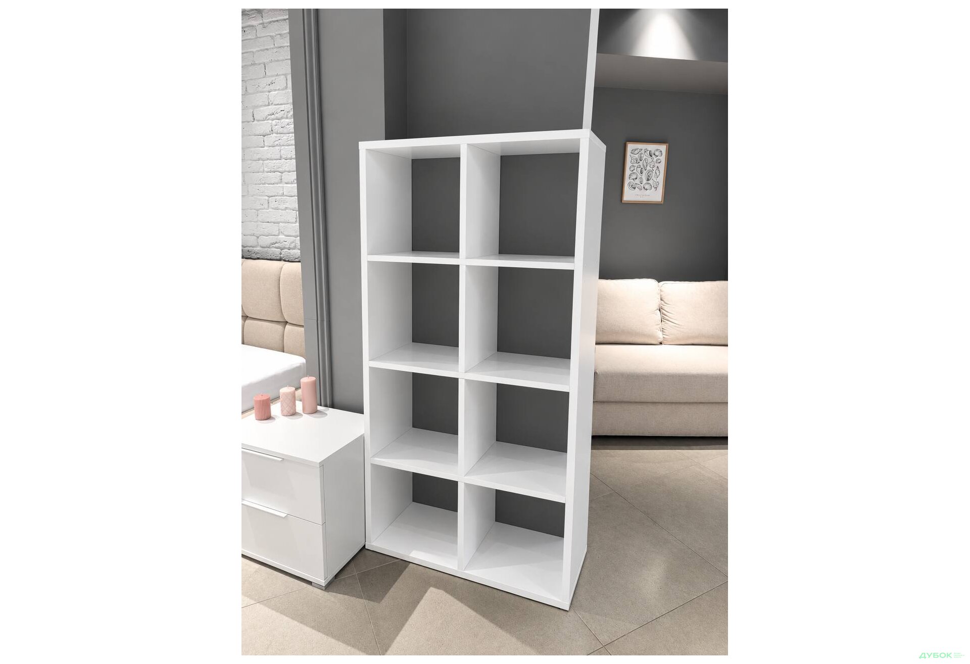 Изображение 2 - Стеллаж на 8 ячеек GT10 72 см, белый Уцінка
