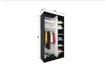 Шафа-купе Альто 2Д 150х60х240 фасад Ф-740 Дзеркало Lines 2шт, рельси LOFT BL 1500 Уцінка
